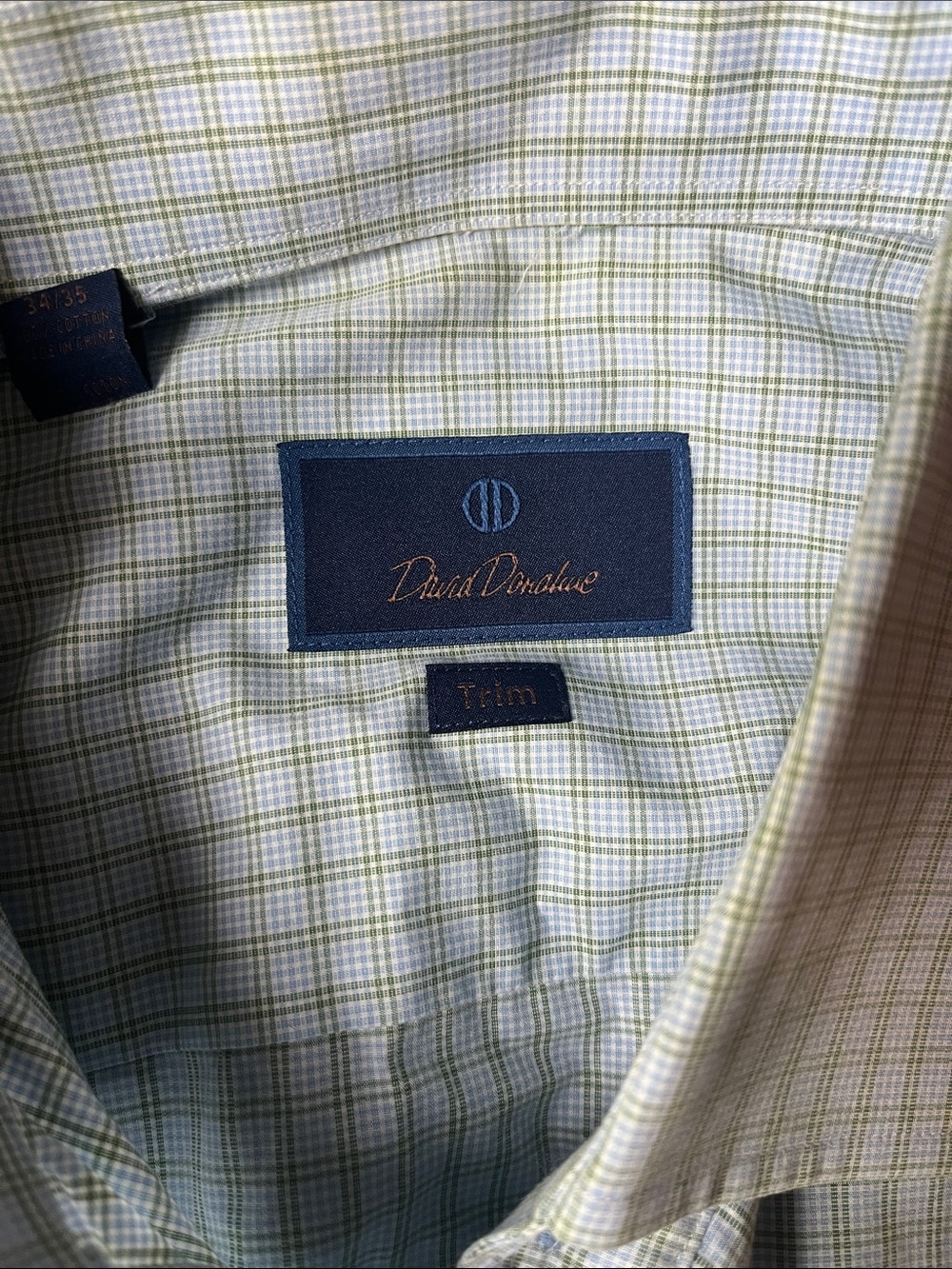 David Donahue Light Blue and White Windowpane Dress Shirt - Picture 5 of 8